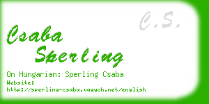 csaba sperling business card